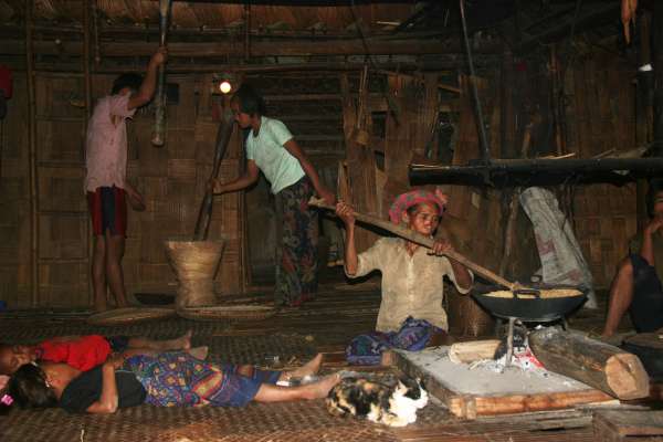 Homes do not have seperate rooms. Space is demarcated by activities.