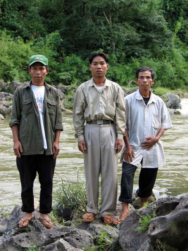 Bru Porters from Nakai District, on a break at Mrka prior to beginning the hike home.